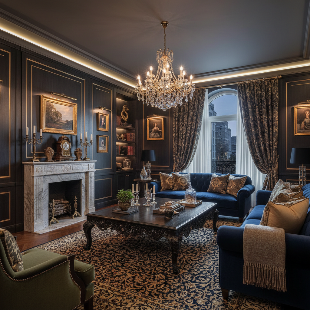 Elegancka dojrzała para w luksusowej scenerii, symbolizująca dojrzałe randkowanie i luksusowe spotkania